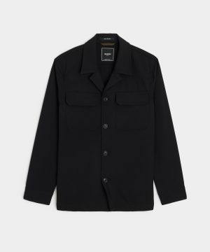 Gabardine Spread Collar Overshirt