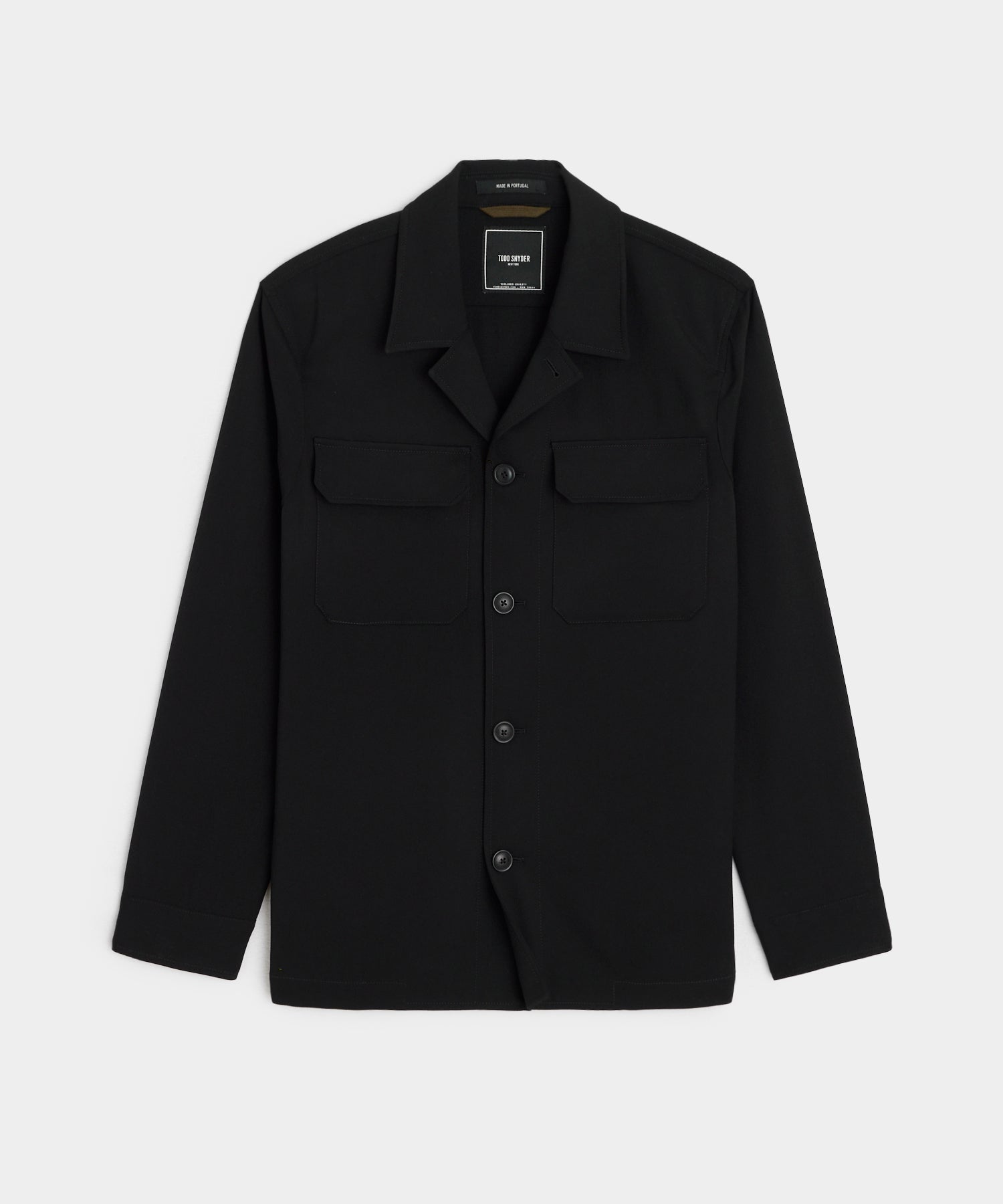 Gabardine Spread Collar Overshirt