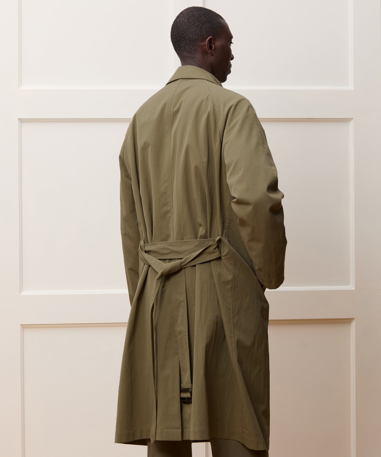 Italian Belted Balmacaan Trench Coat - Image 6