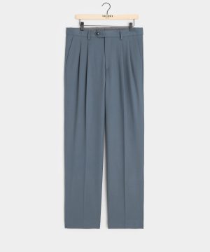 Italian Gabardine Wythe Trouser in Steel Blue