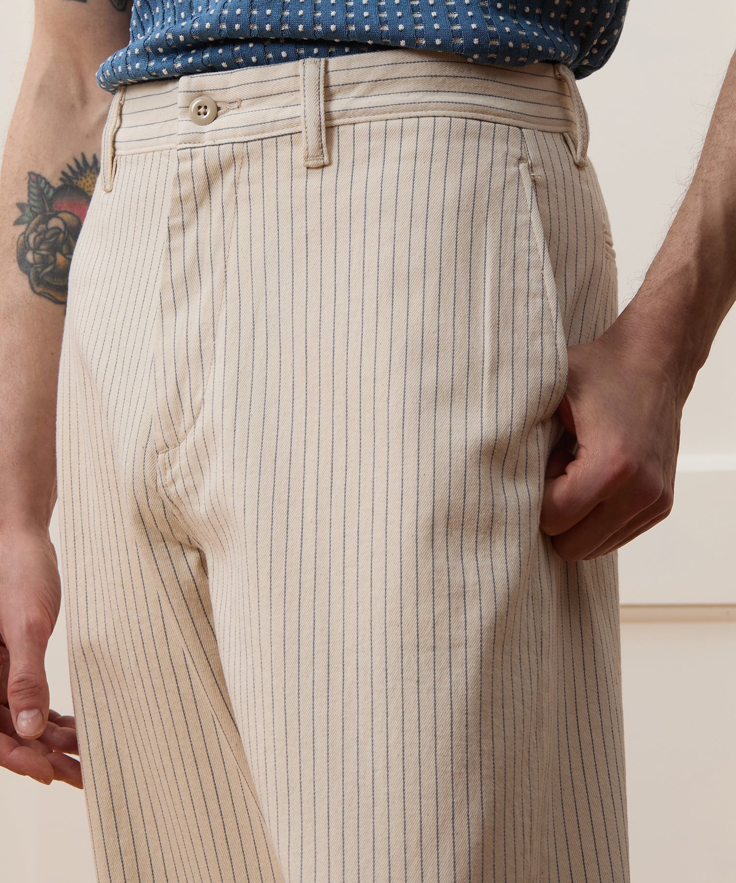 Relaxed Striped Denim Chino - Image 5