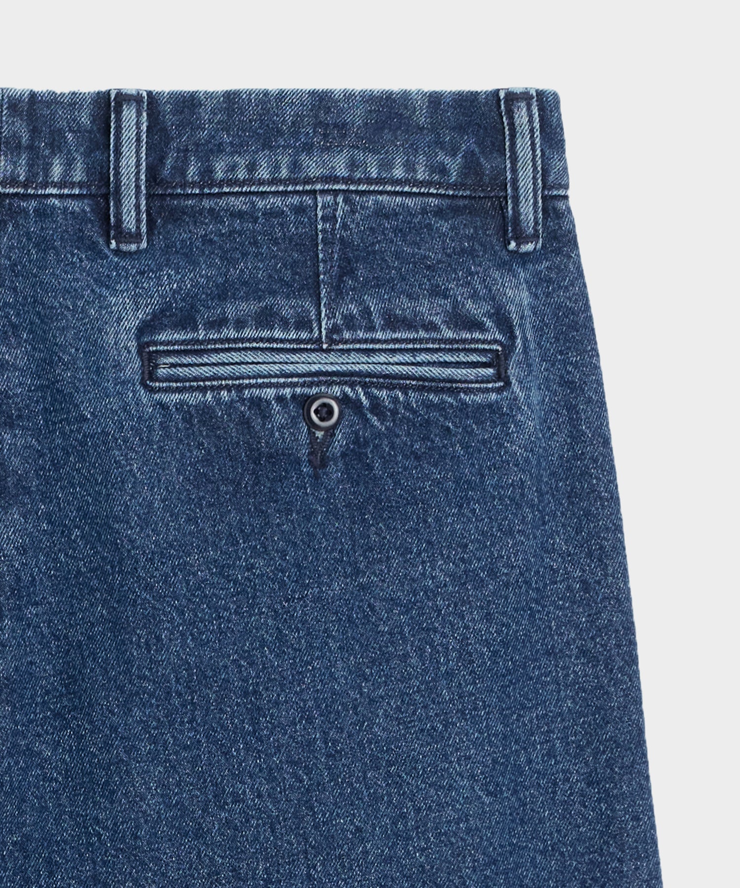 Relaxed Pleated Denim Chino in Blue Stonewash - Image 7