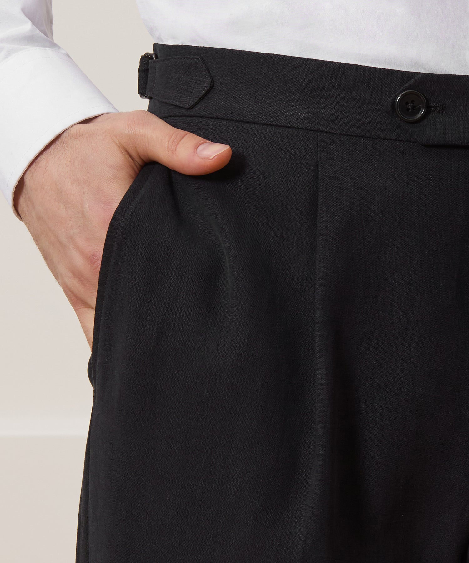 Italian Sueded Linen Side Tab Trouser - Image 5