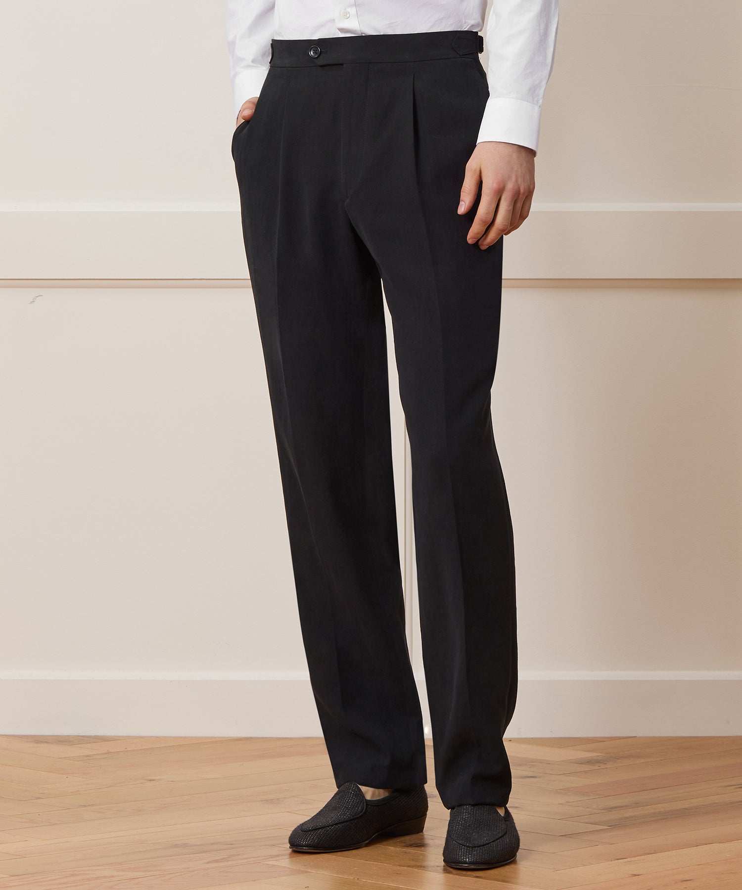 Italian Sueded Linen Side Tab Trouser - Image 2