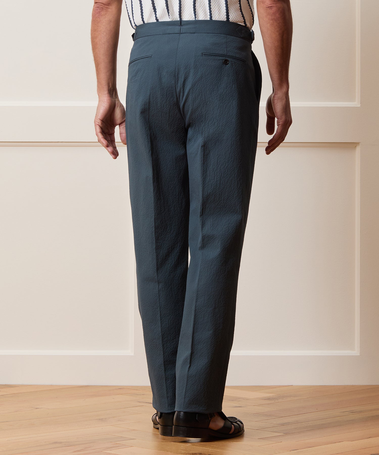 Italian Seersucker Side Tab Trouser - Image 3