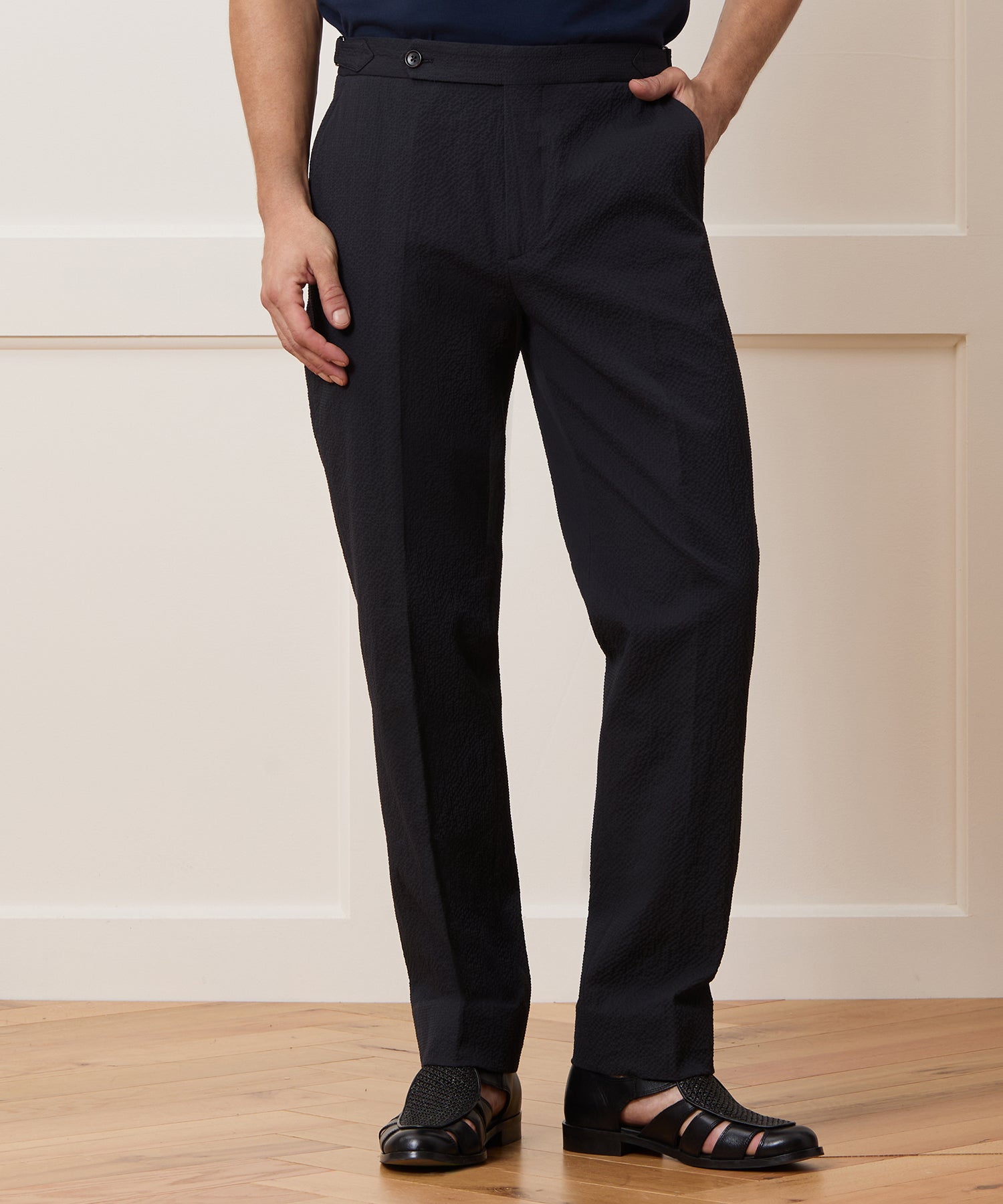 Italian Seersucker Side Tab Trouser - Image 2