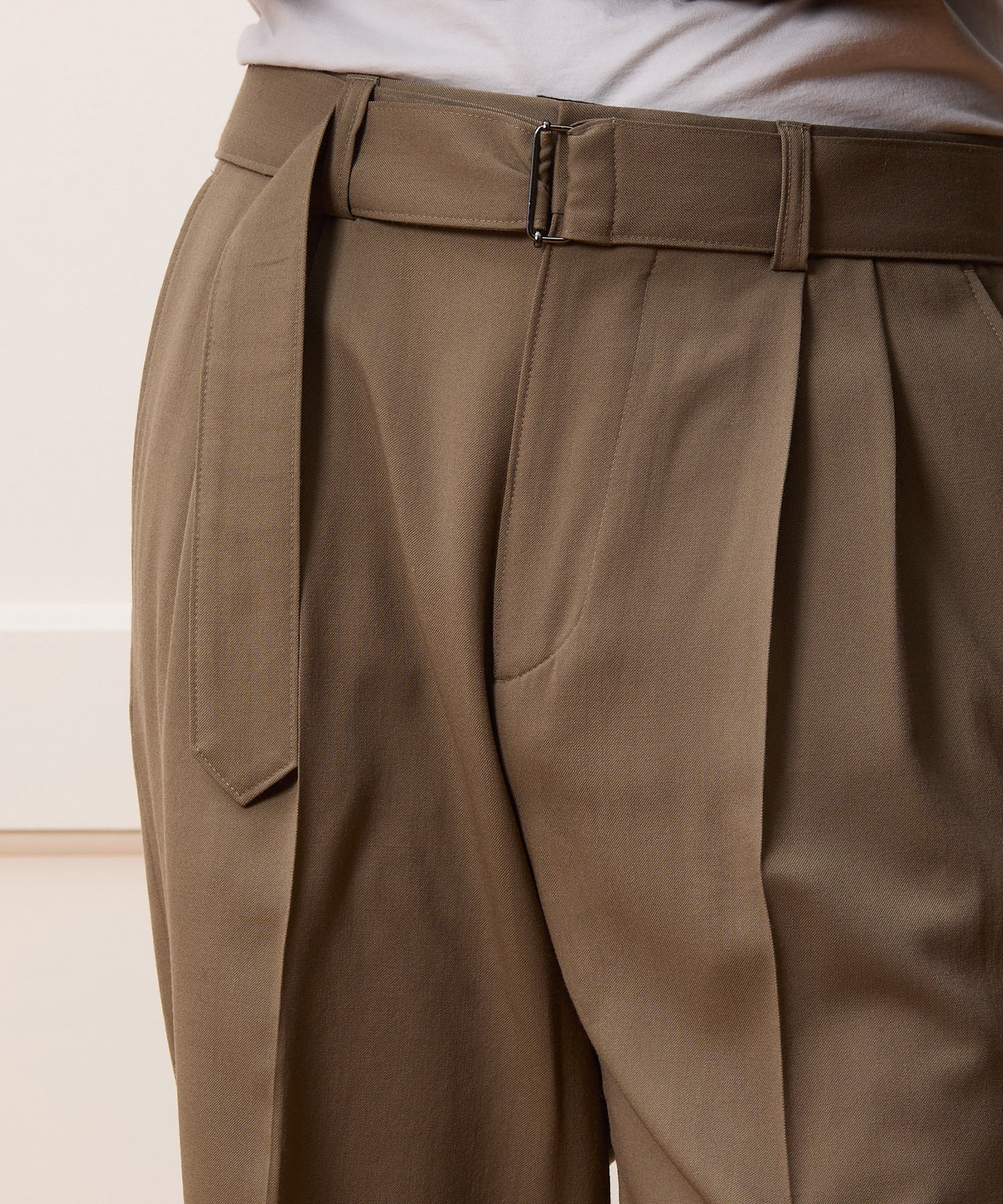 Italian Gabardine Self Belt Trouser - Image 6