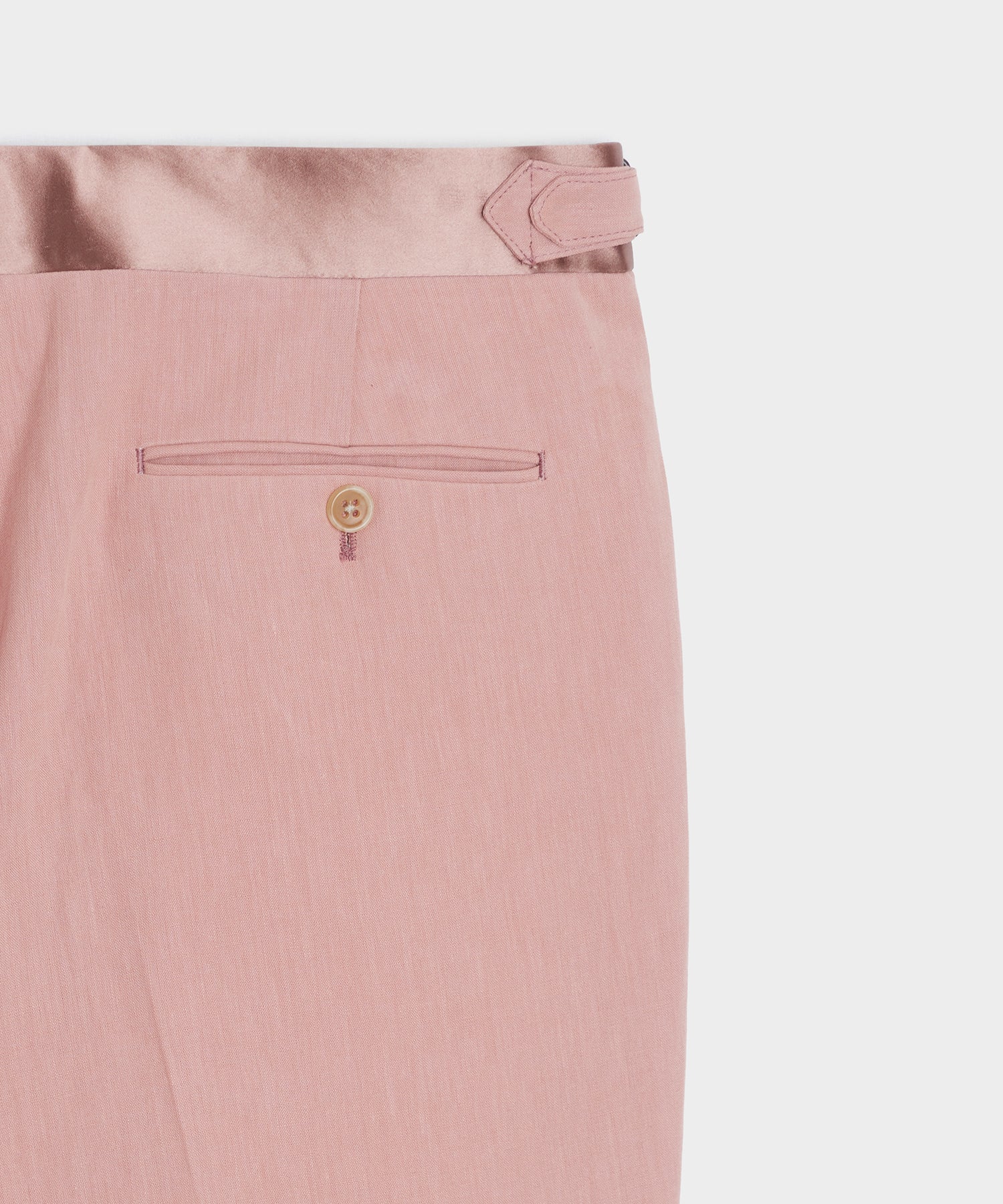 Relaxed Italian Sueded Linen Tuxedo Trouser - Image 7