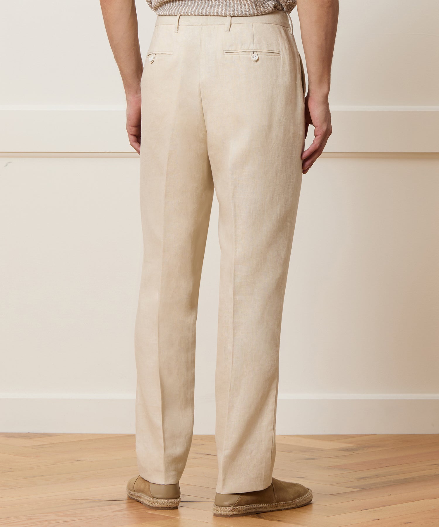 Straight Fit Linen Tab Trouser - Image 3