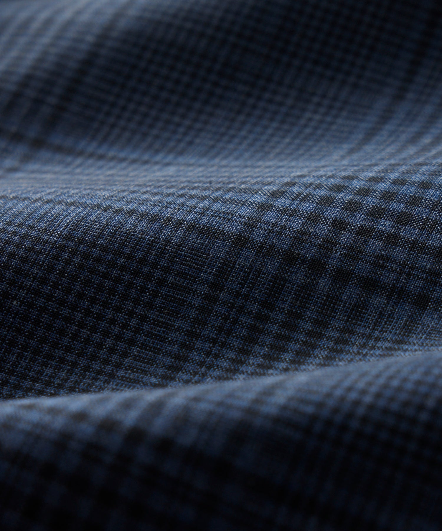 Italian Wool Side Elastic Trouser in Navy Glen Plaid - Image 4