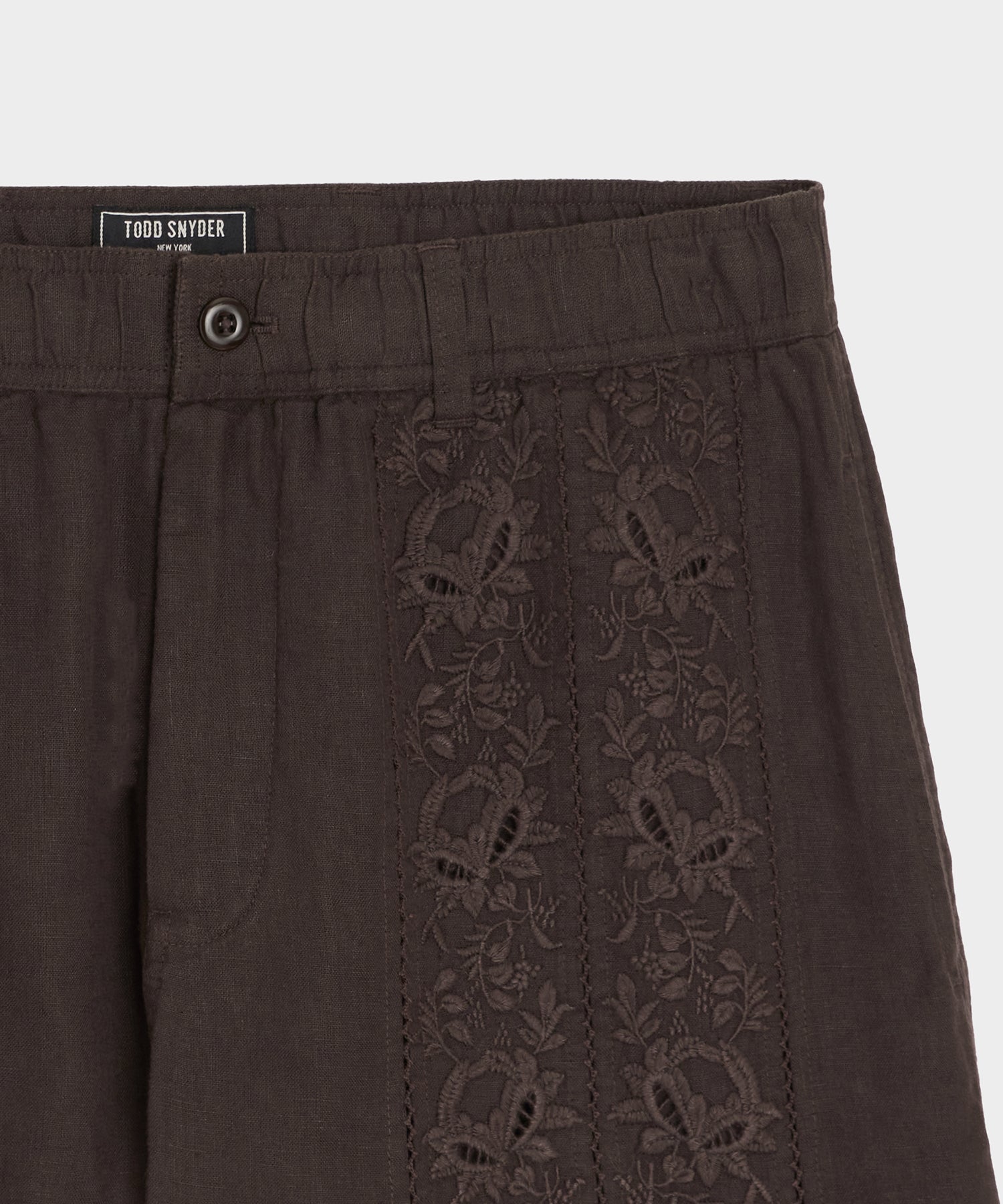 5 Embroidered Linen Beachcomber Short - Image 6