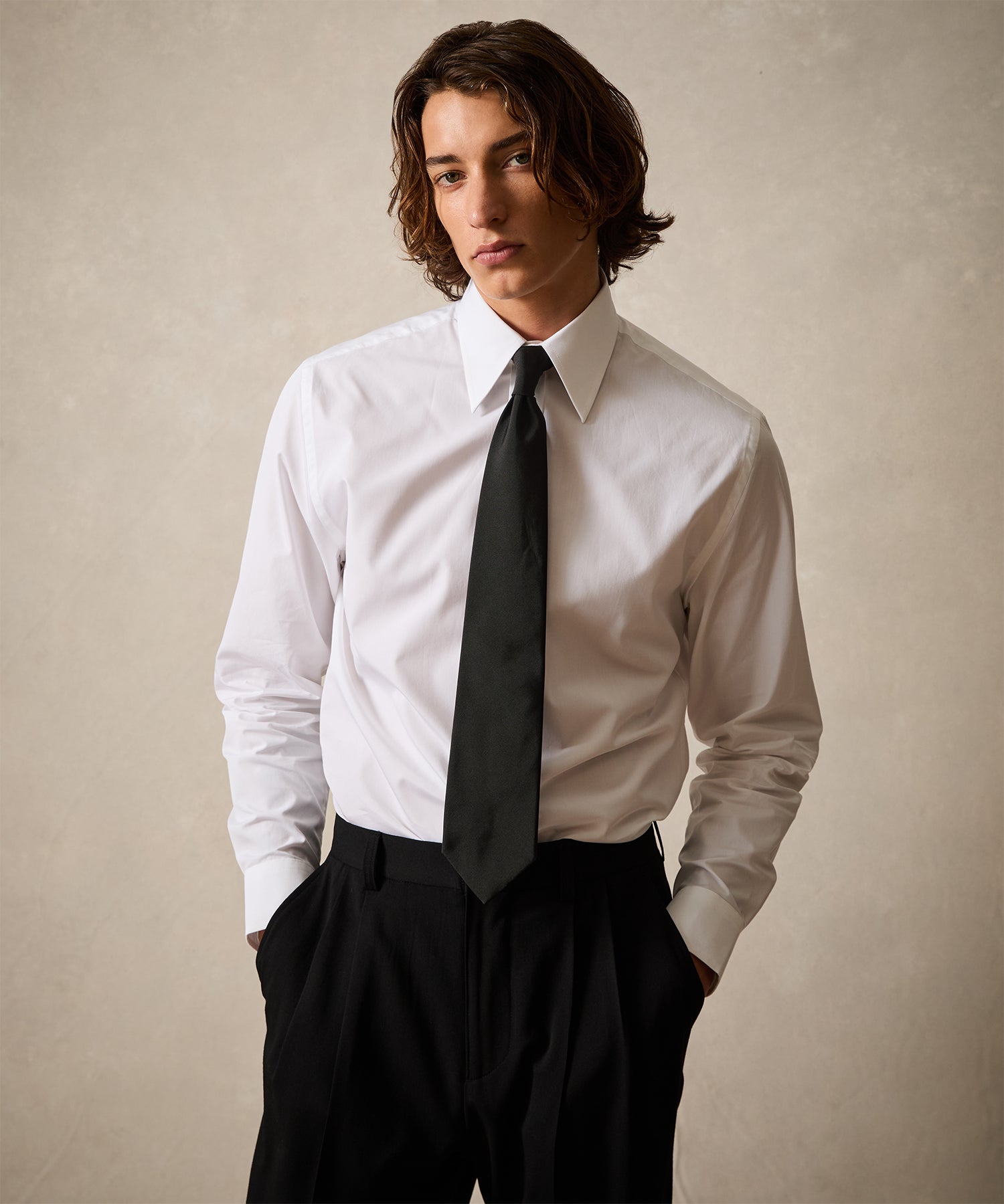 Poplin Long Point Collar Dress Shirt - Image 2