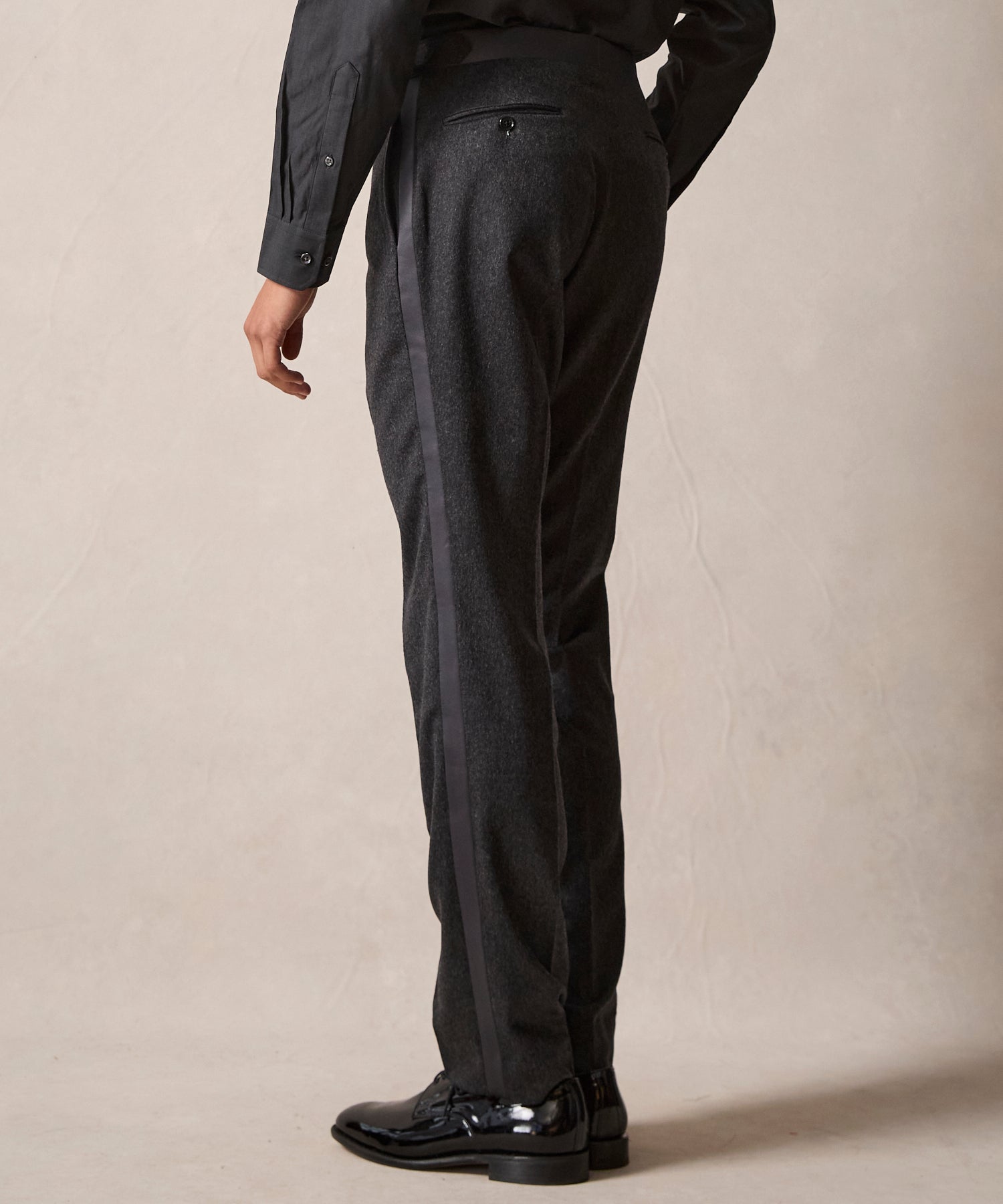 Slim Italian Cashmere Tuxedo Trouser - Image 4