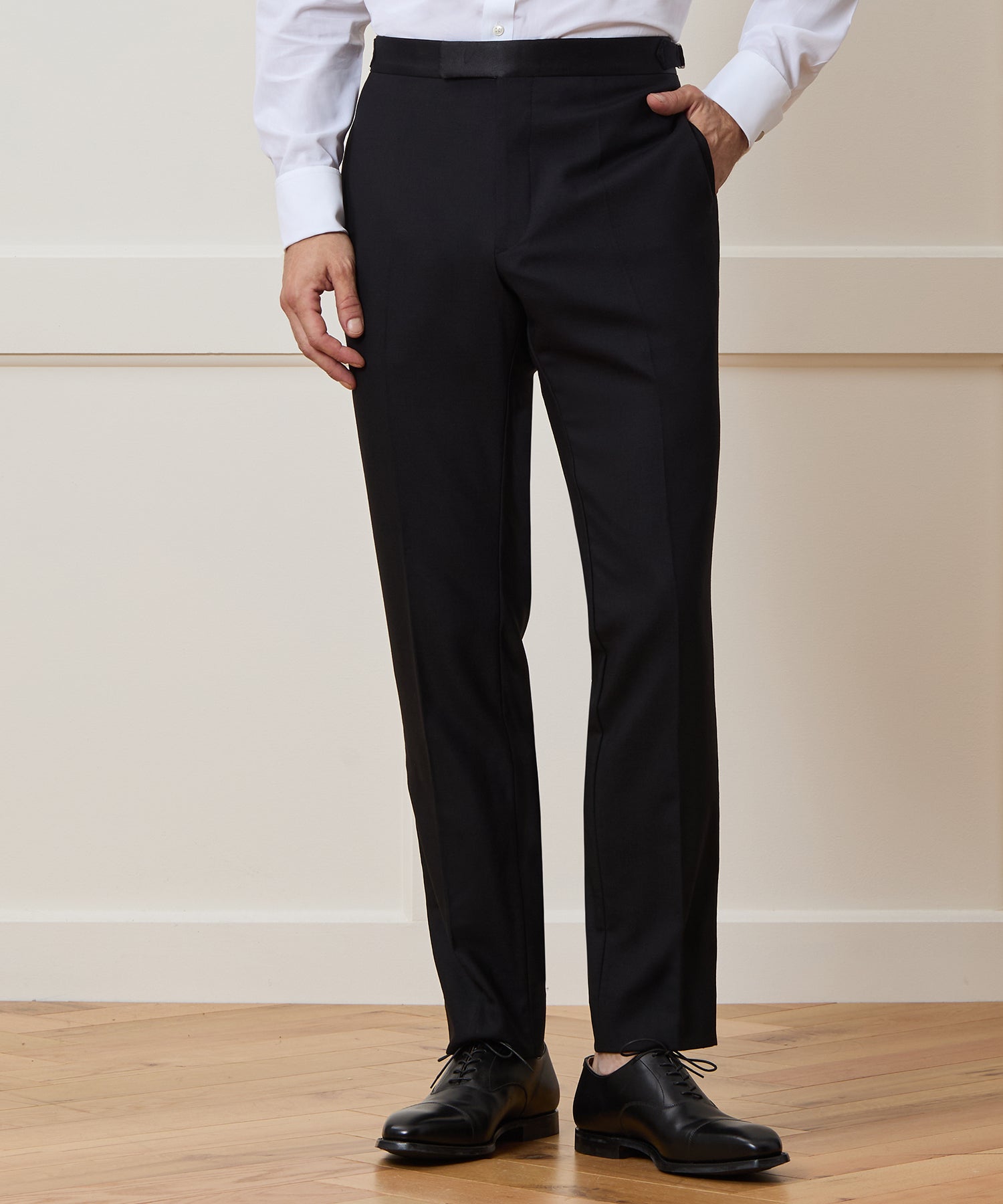 Slim Italian Wool Tuxedo Trouser - Image 2