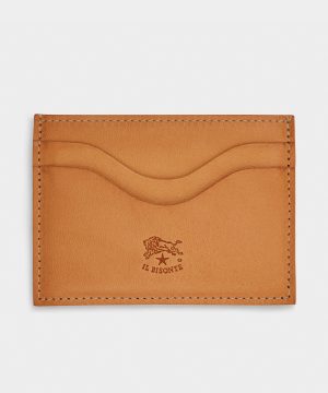 Il Bisonte Salina Leather Card Holder in Natural