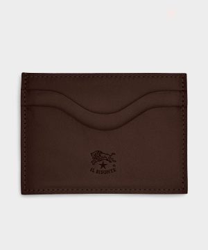 Il Bisonte Salina Leather Card Holder in Caffe