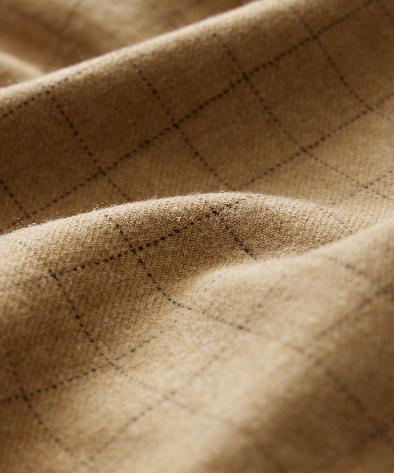 Italian Wool Field Shirt in Tan Check - Image 2