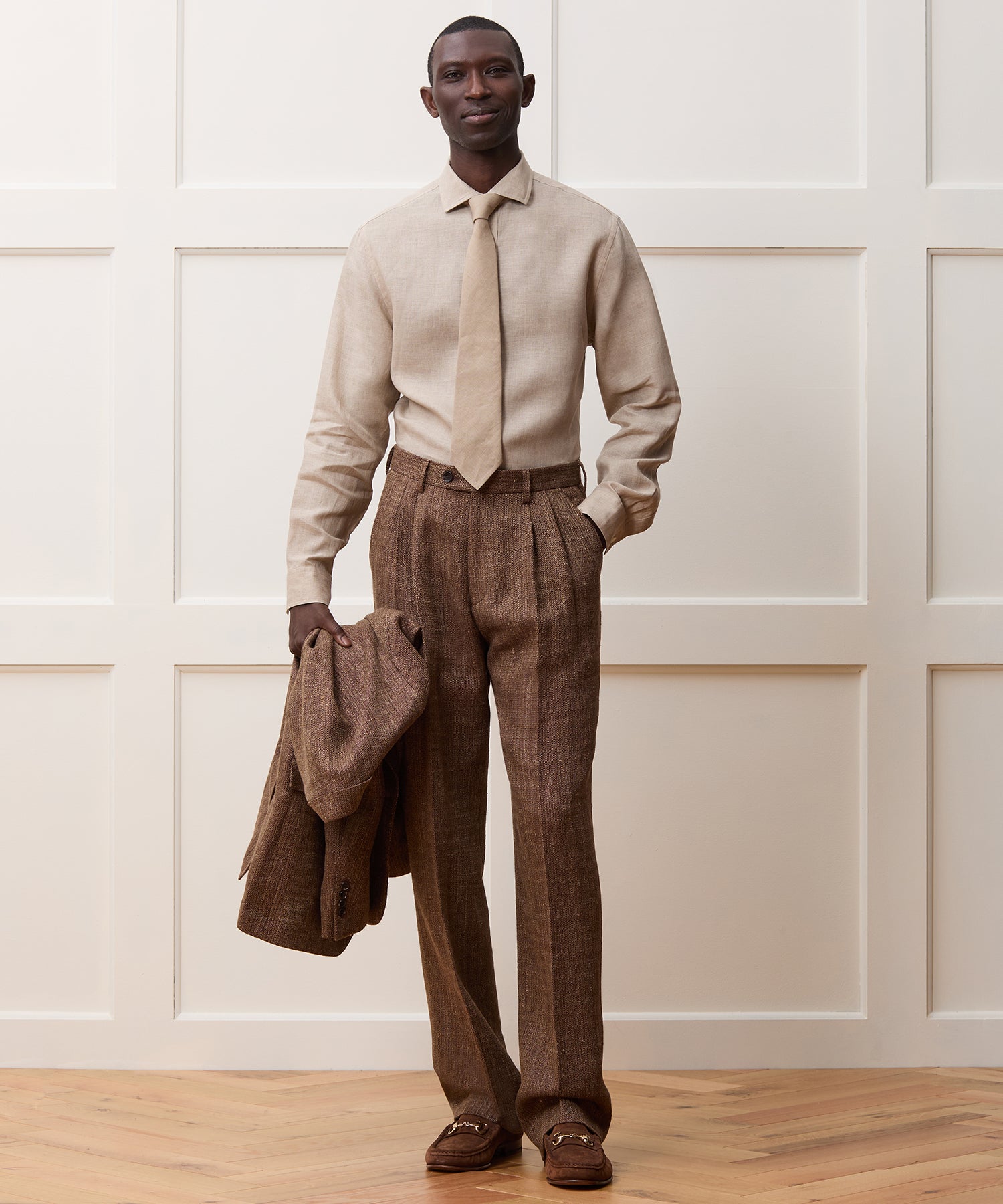 Italian Linen Spread Collar Dress Shirt - Image 3