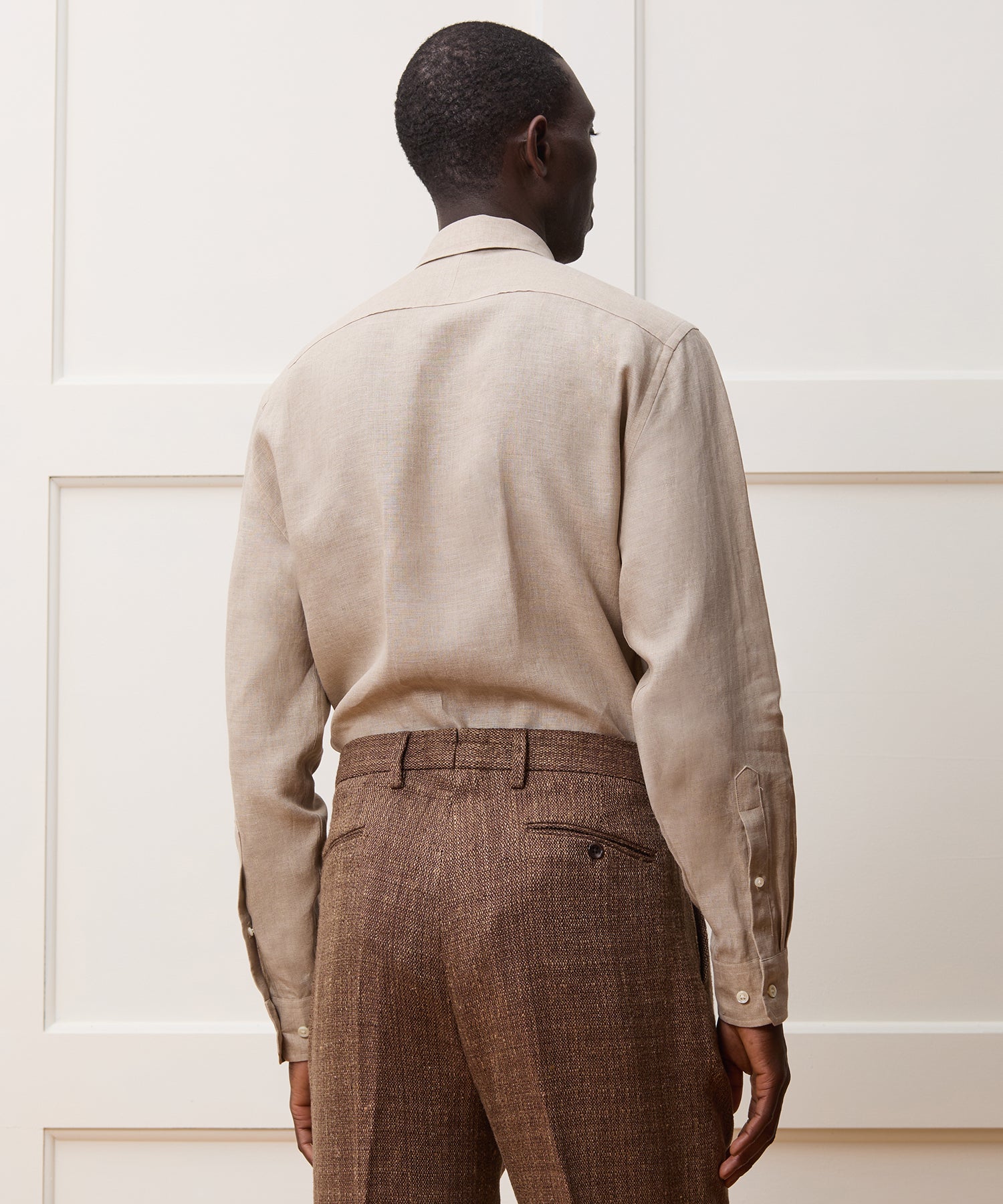 Italian Linen Spread Collar Dress Shirt - Image 4