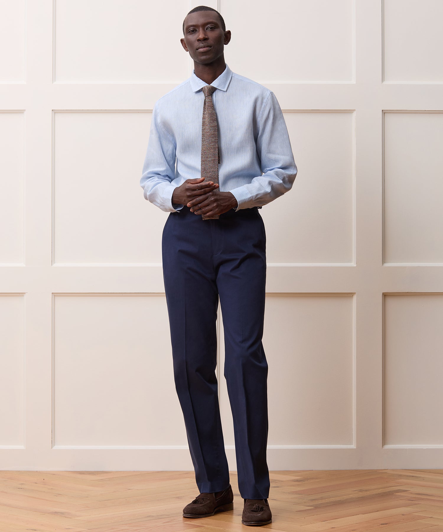 Italian Linen Spread Collar Dress Shirt - Image 3