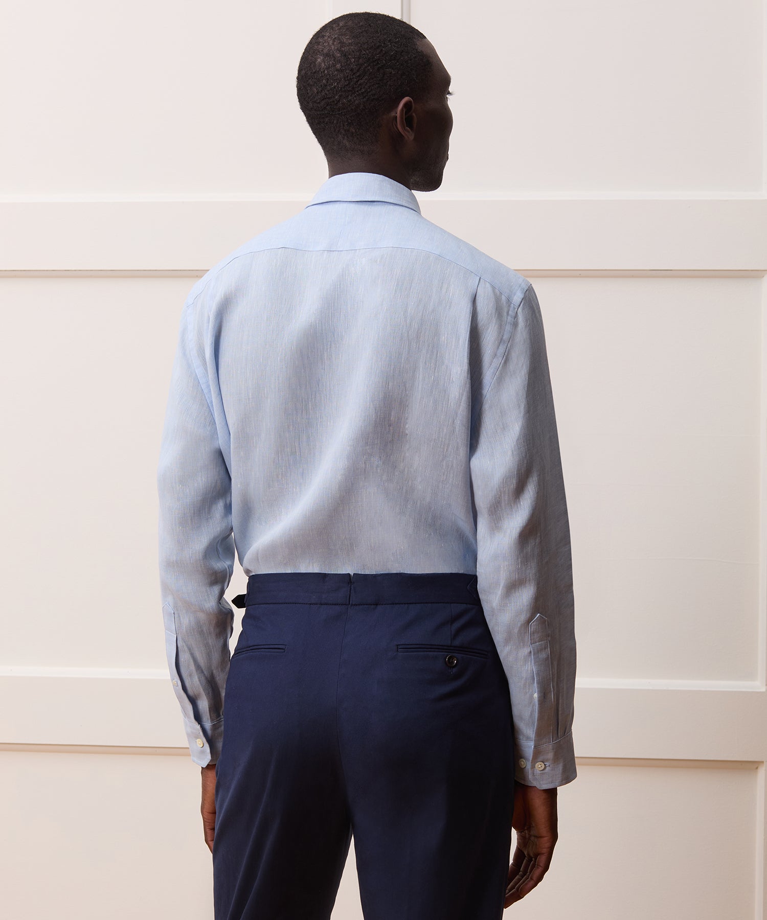 Italian Linen Spread Collar Dress Shirt - Image 5