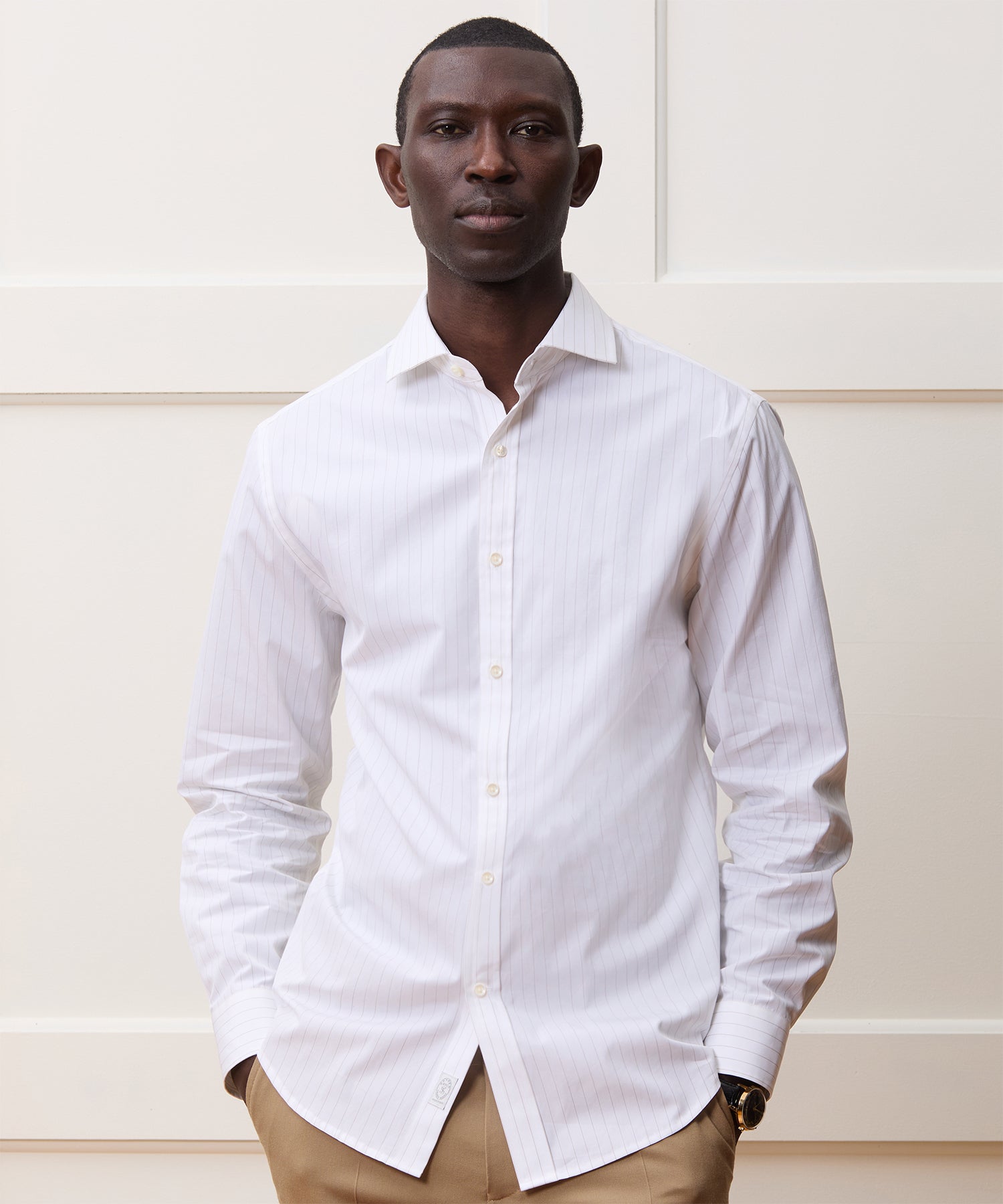 Cotton Spread Collar Dress Shirt - Image 2