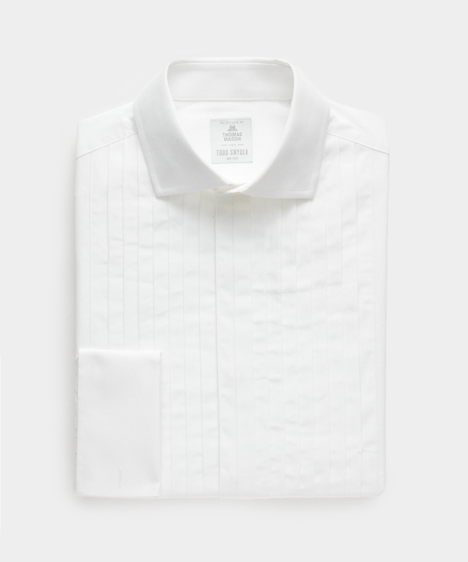 Italian Cotton Wide Pleat Spread Collar Tuxedo Shirt