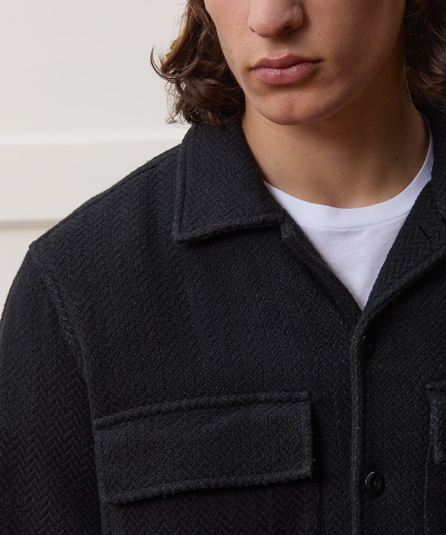 Linen-Cotton Textured Shirt Jacket - Image 3