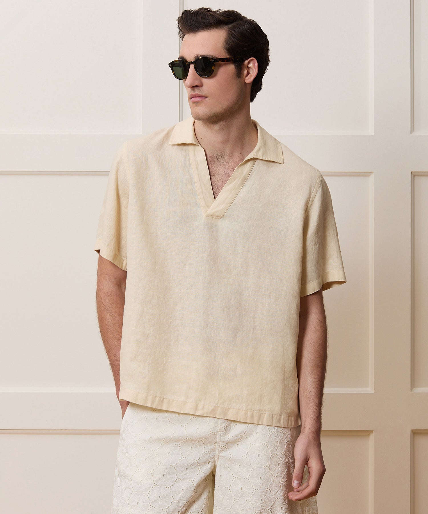 Relaxed Sea Soft Irish Linen Popover Shirt - Image 2