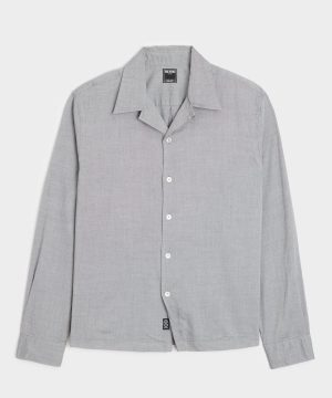 Cropped Cotton Oxford Camp Collar Shirt