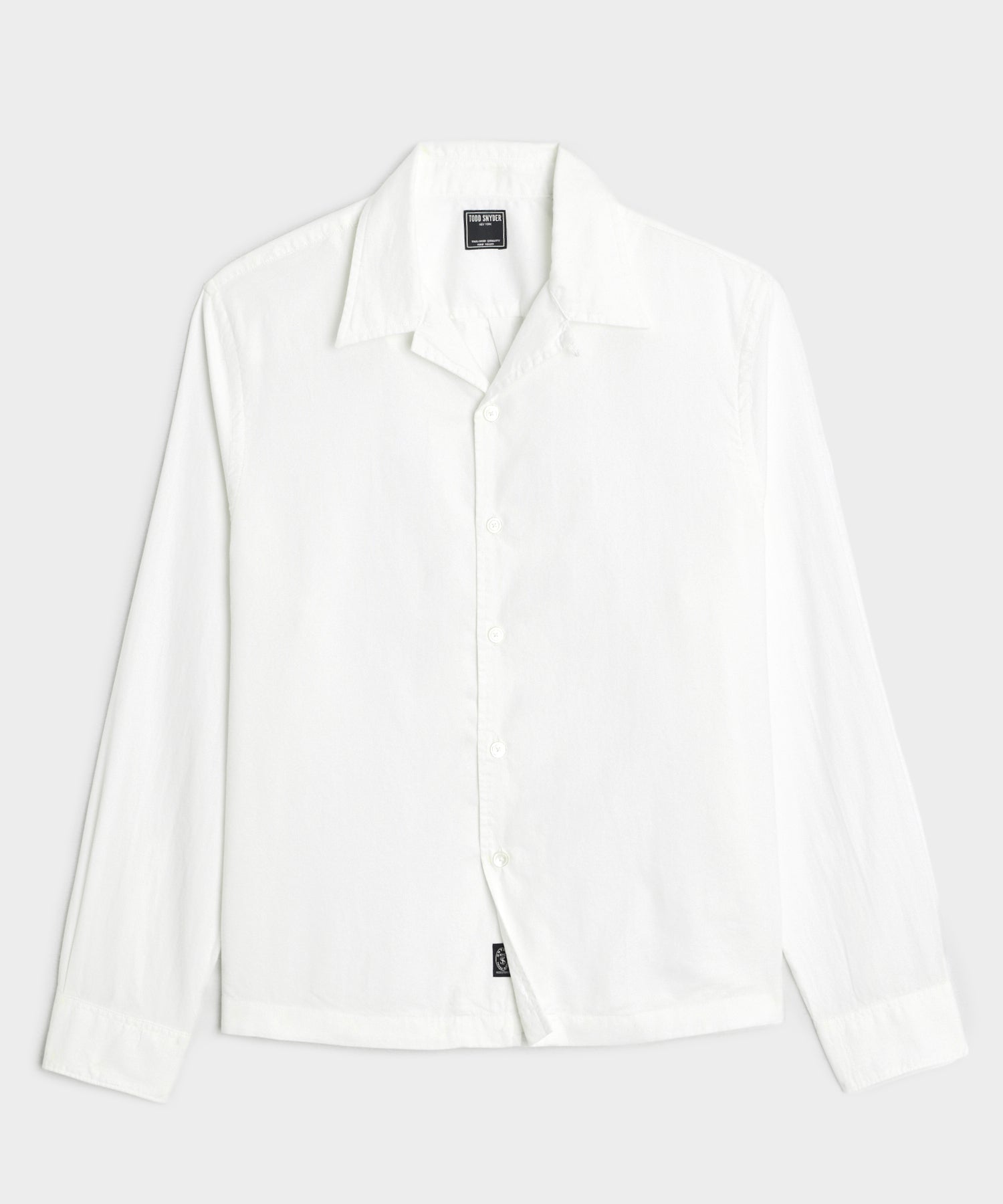 Cropped Cotton Oxford Camp Collar Shirt - Image 2