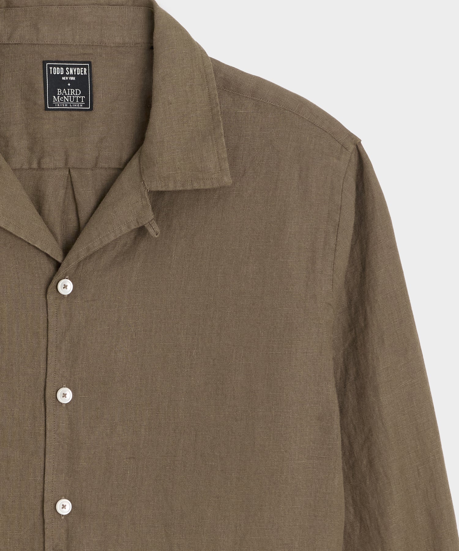 Cropped Sea Soft Irish Linen Camp Collar Shirt - Image 3