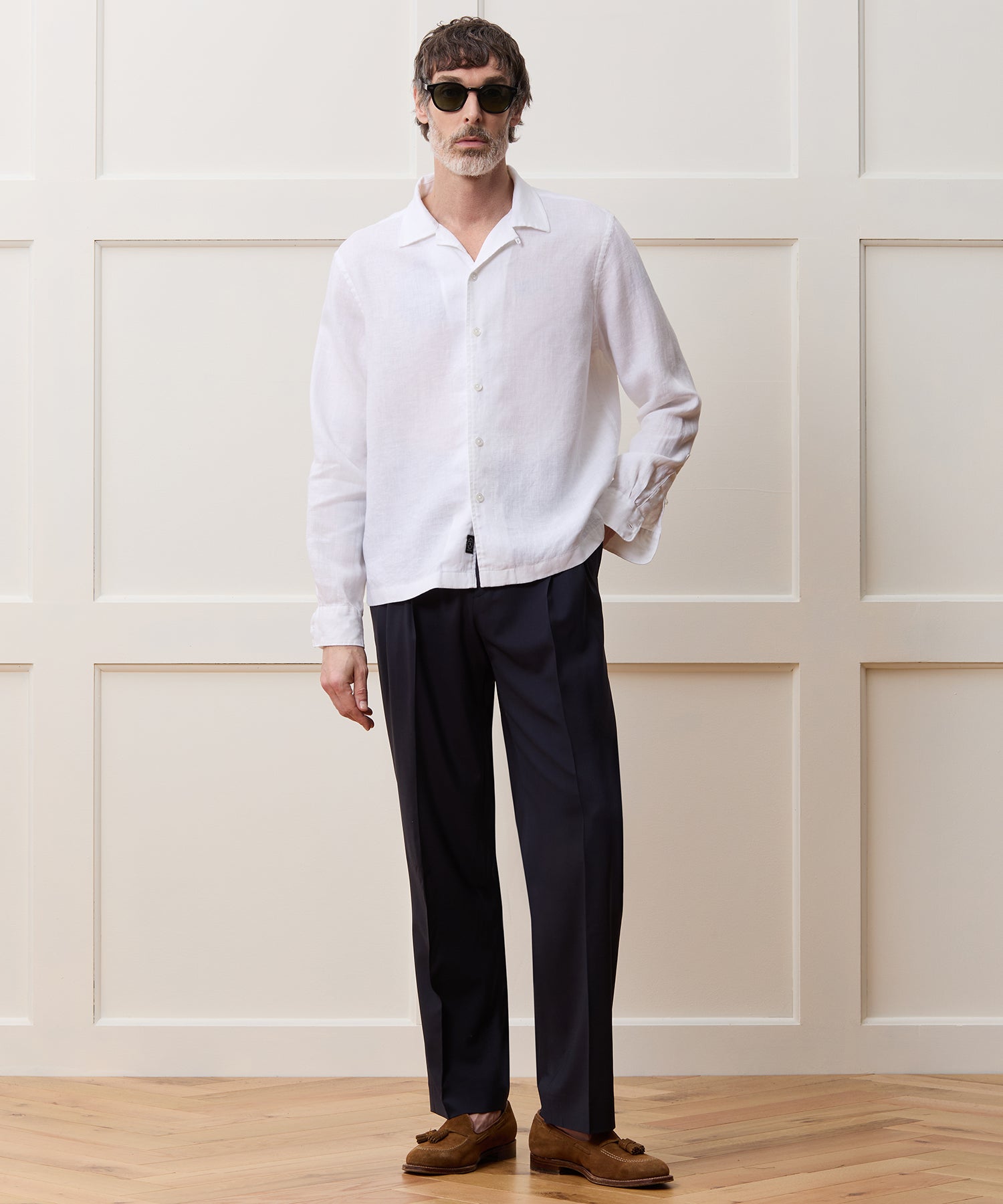Cropped Sea Soft Irish Linen Camp Collar Shirt - Image 4