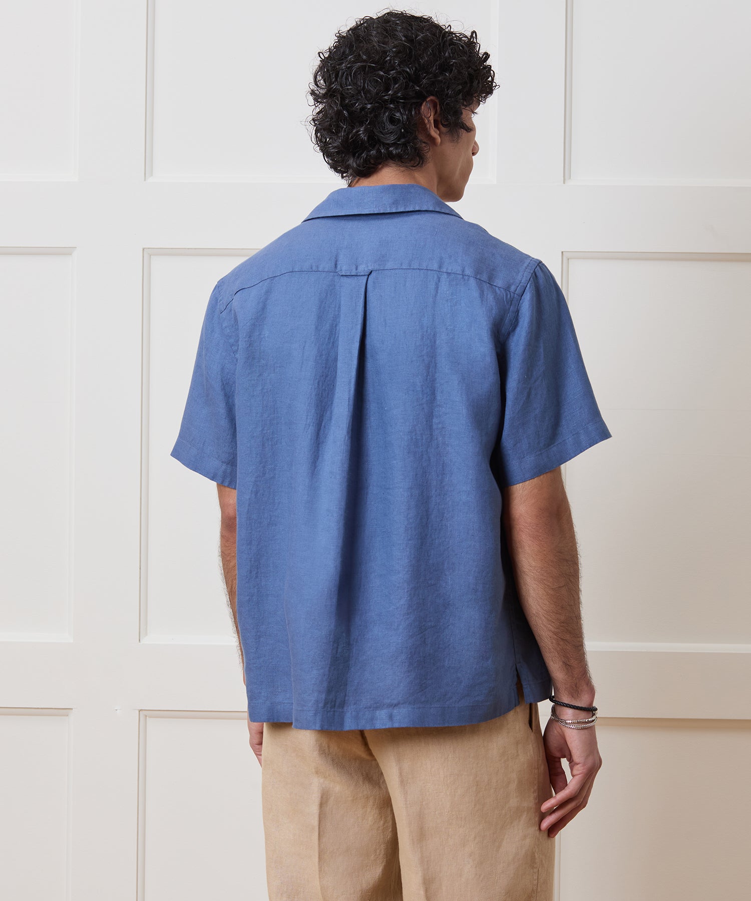 Cropped Sea Soft Irish Linen Camp Collar Shirt - Image 4