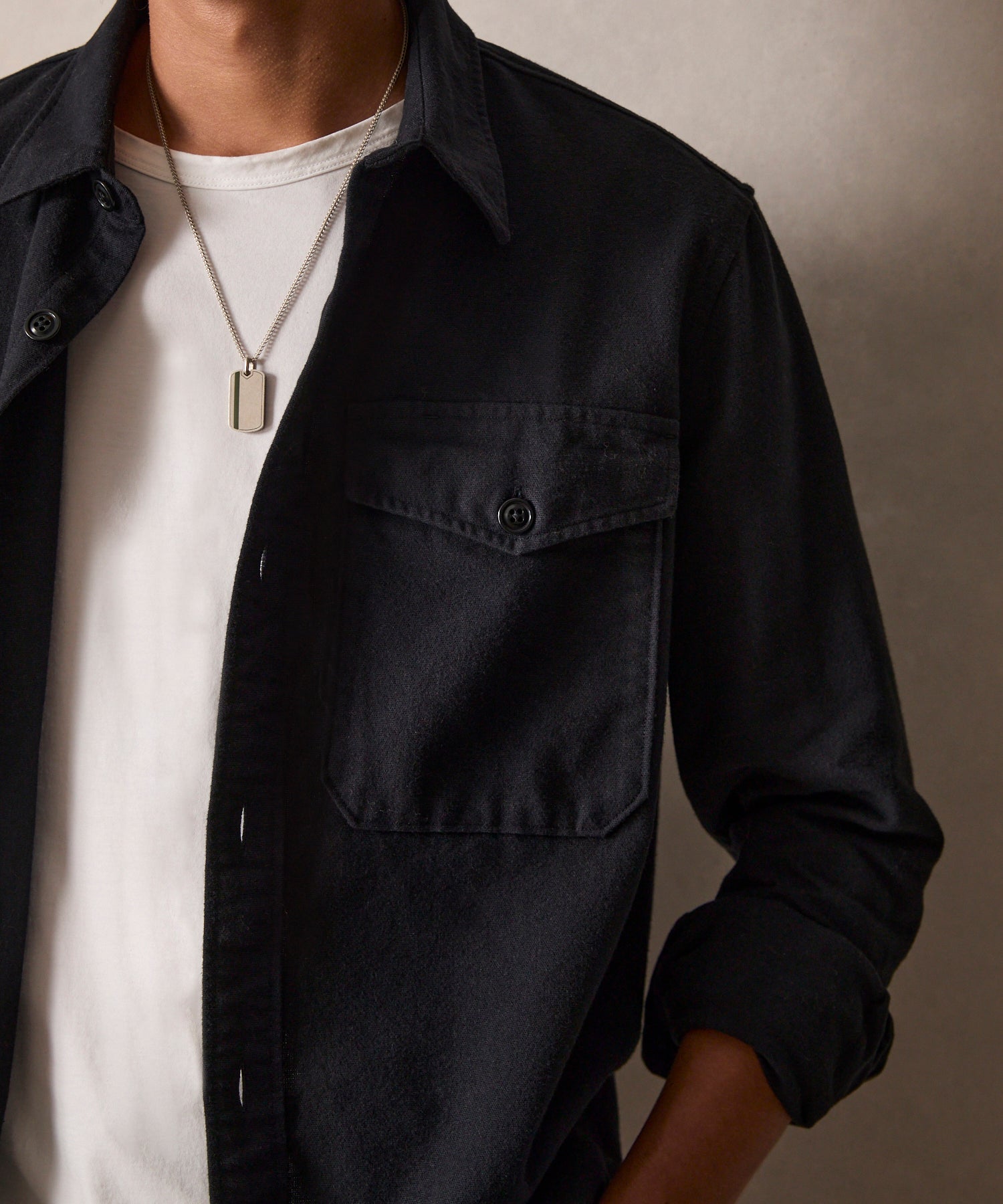 Chamois Shirt in Black - Image 3