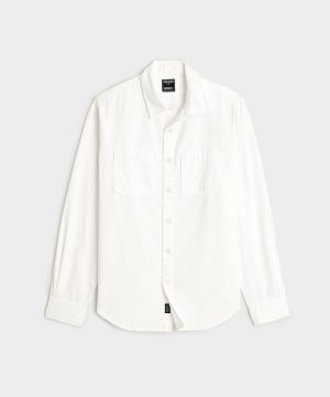 Classic Fit Denim Overshirt in White