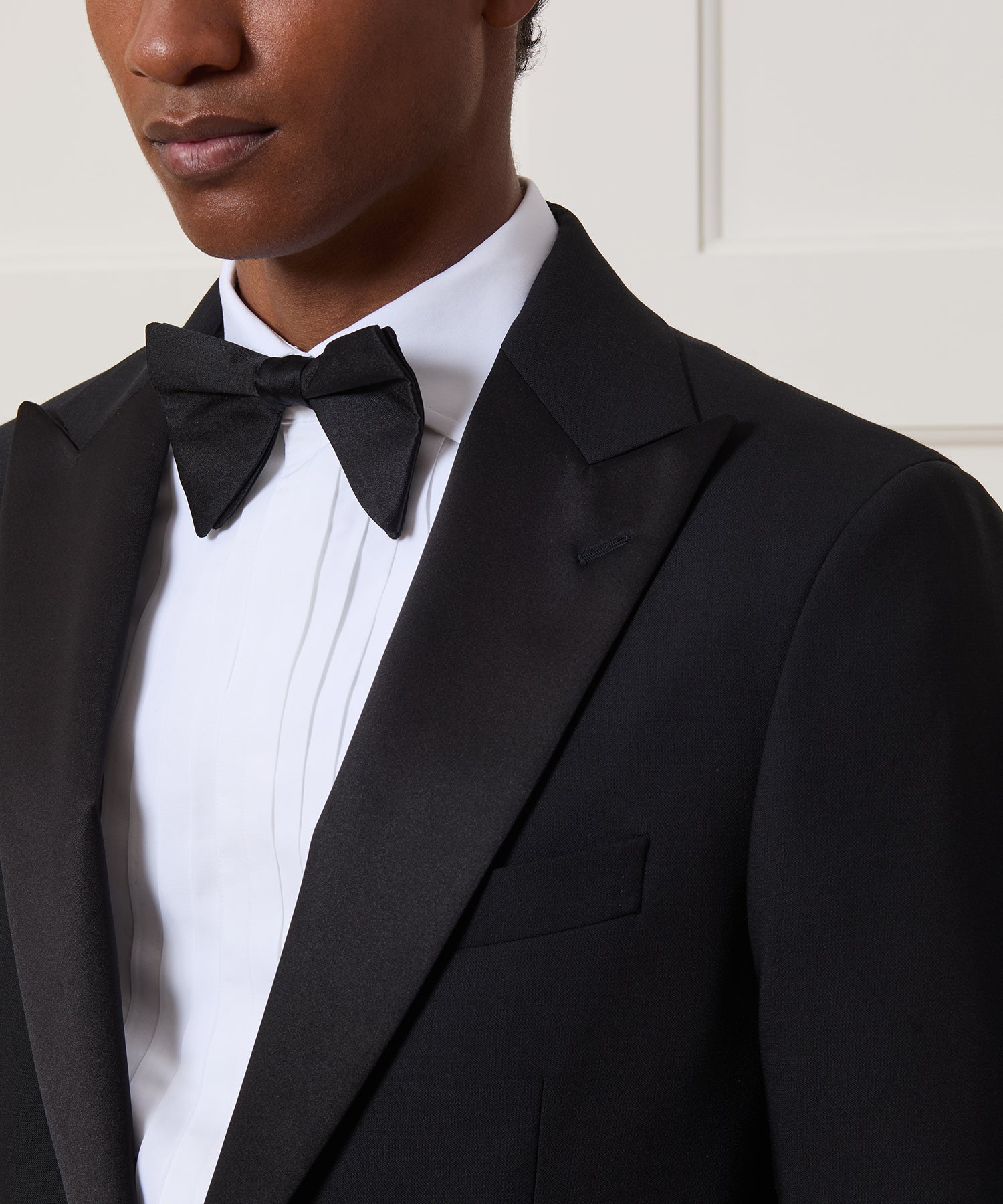 Italian Cotton Wide Pleat Spread Collar Tuxedo Shirt - Image 3