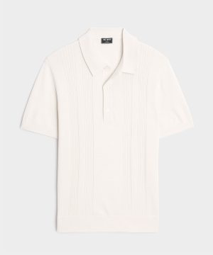 Silk-Cotton Ribbed Sweater Polo