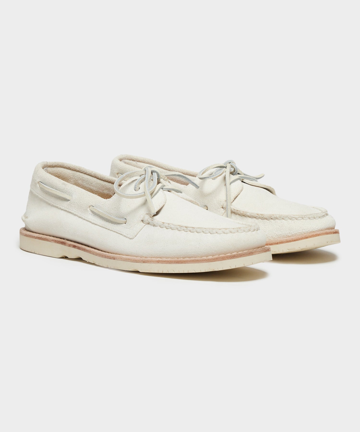 Todd Snyder X Sperry Top-Sider Suede Boat Shoe in Ivory - Image 2