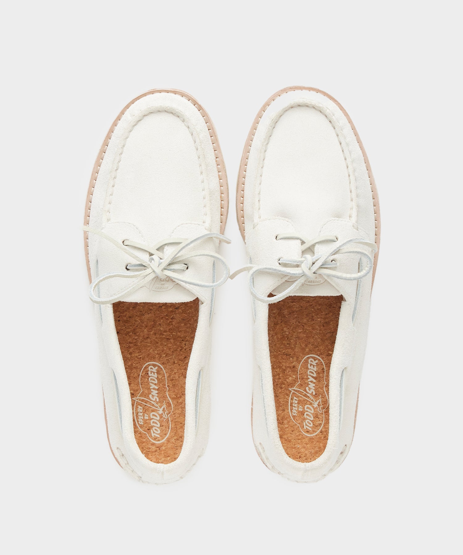 Todd Snyder X Sperry Top-Sider Suede Boat Shoe in Ivory - Image 4