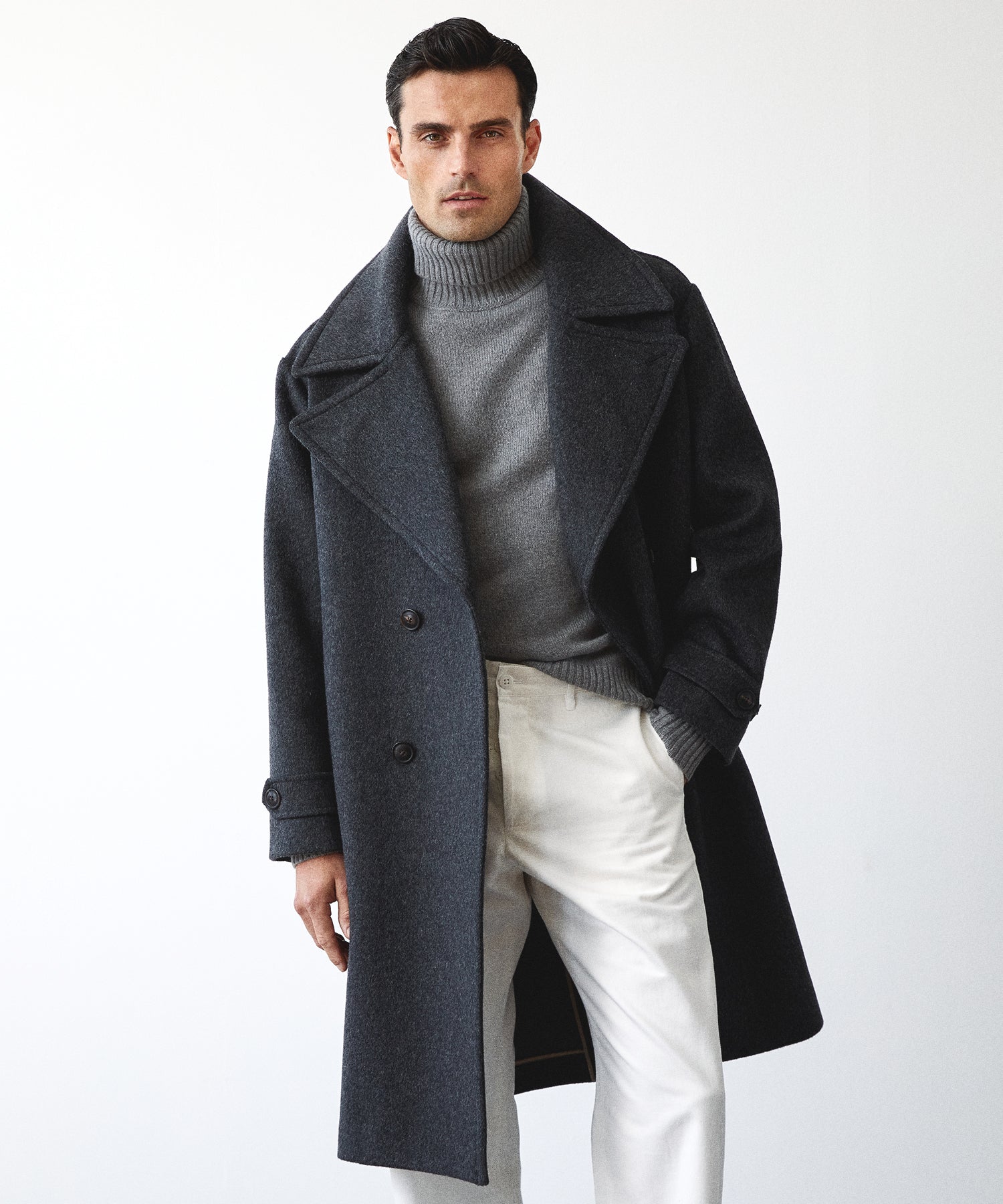 Nomad Cashmere Turtleneck in Heather Grey