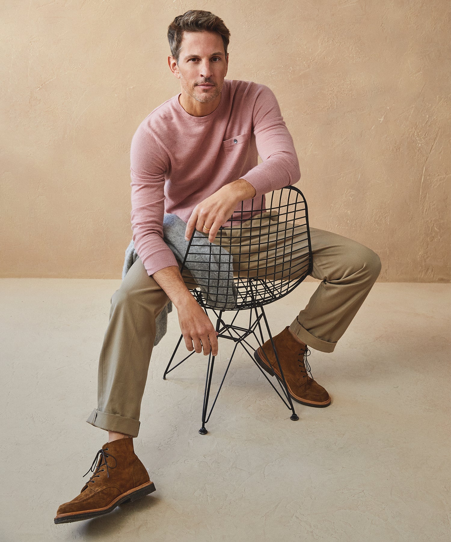 Cashmere Pocket Tee In Rose Quartz - Image 2