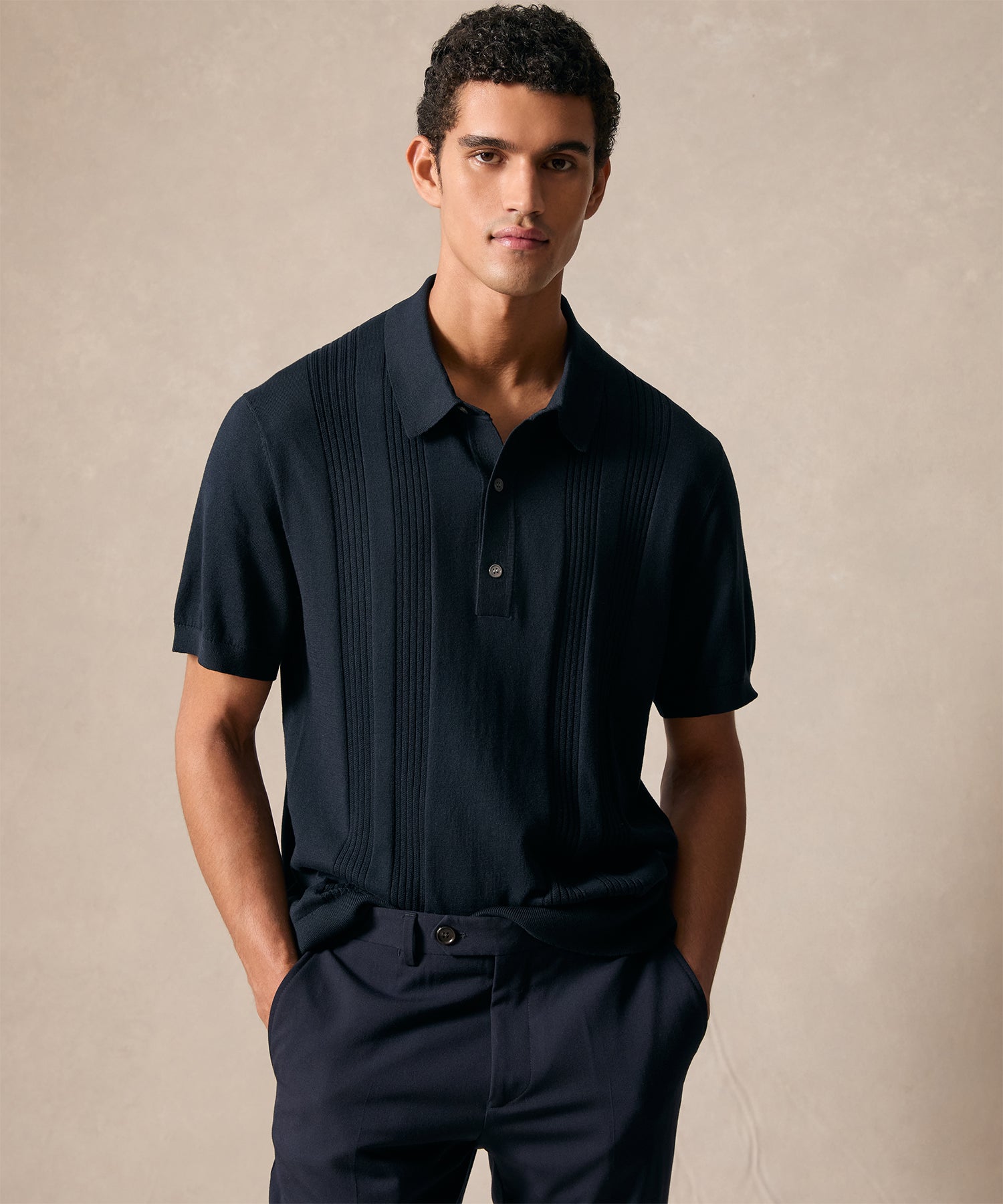 Silk-Cotton Ribbed Sweater Polo - Image 2