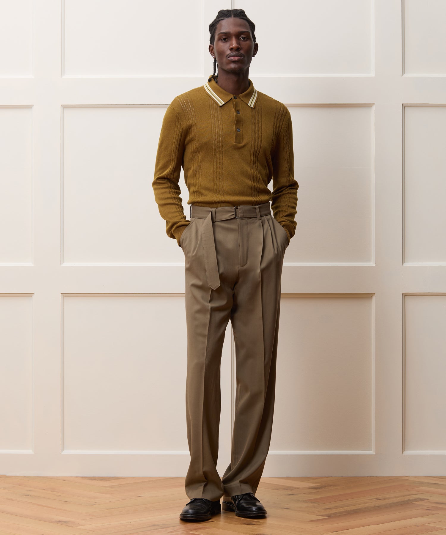 Italian Gabardine Self Belt Trouser - Image 4