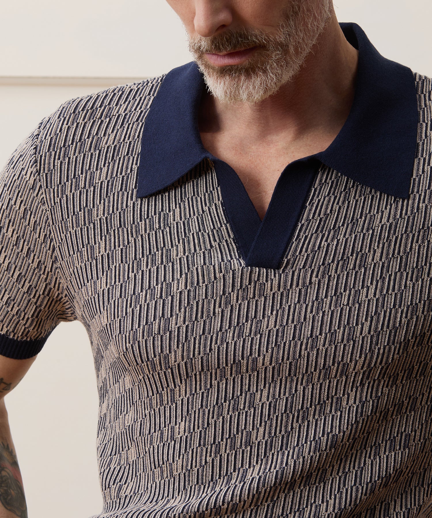 Silk-Cotton Skip-Stitch Montauk Sweater Polo - Image 5