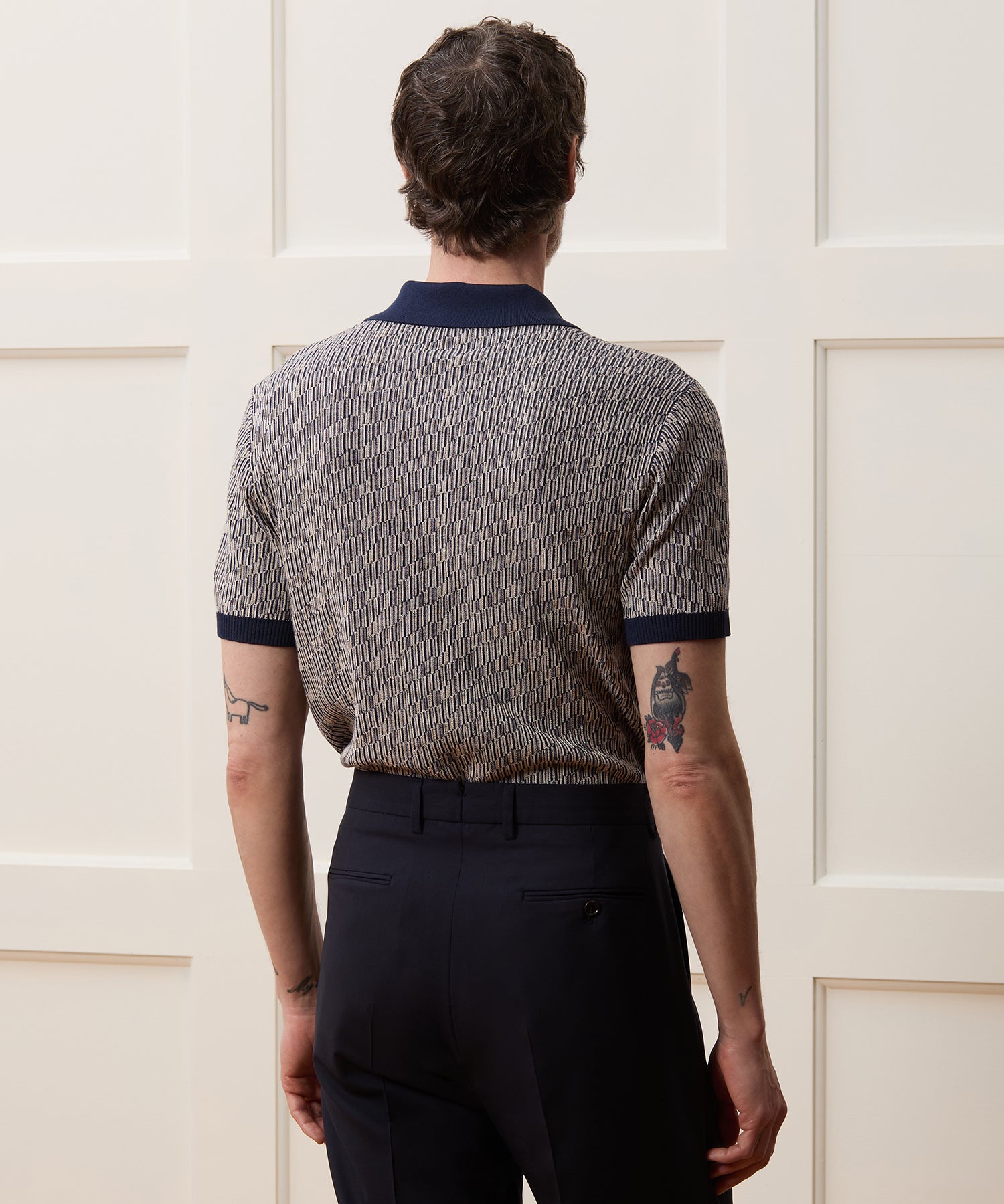 Silk-Cotton Skip-Stitch Montauk Sweater Polo - Image 4