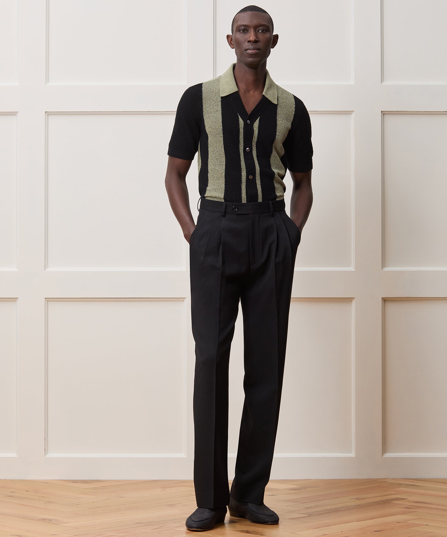 Cropped Boucle Sweater Polo - Image 3