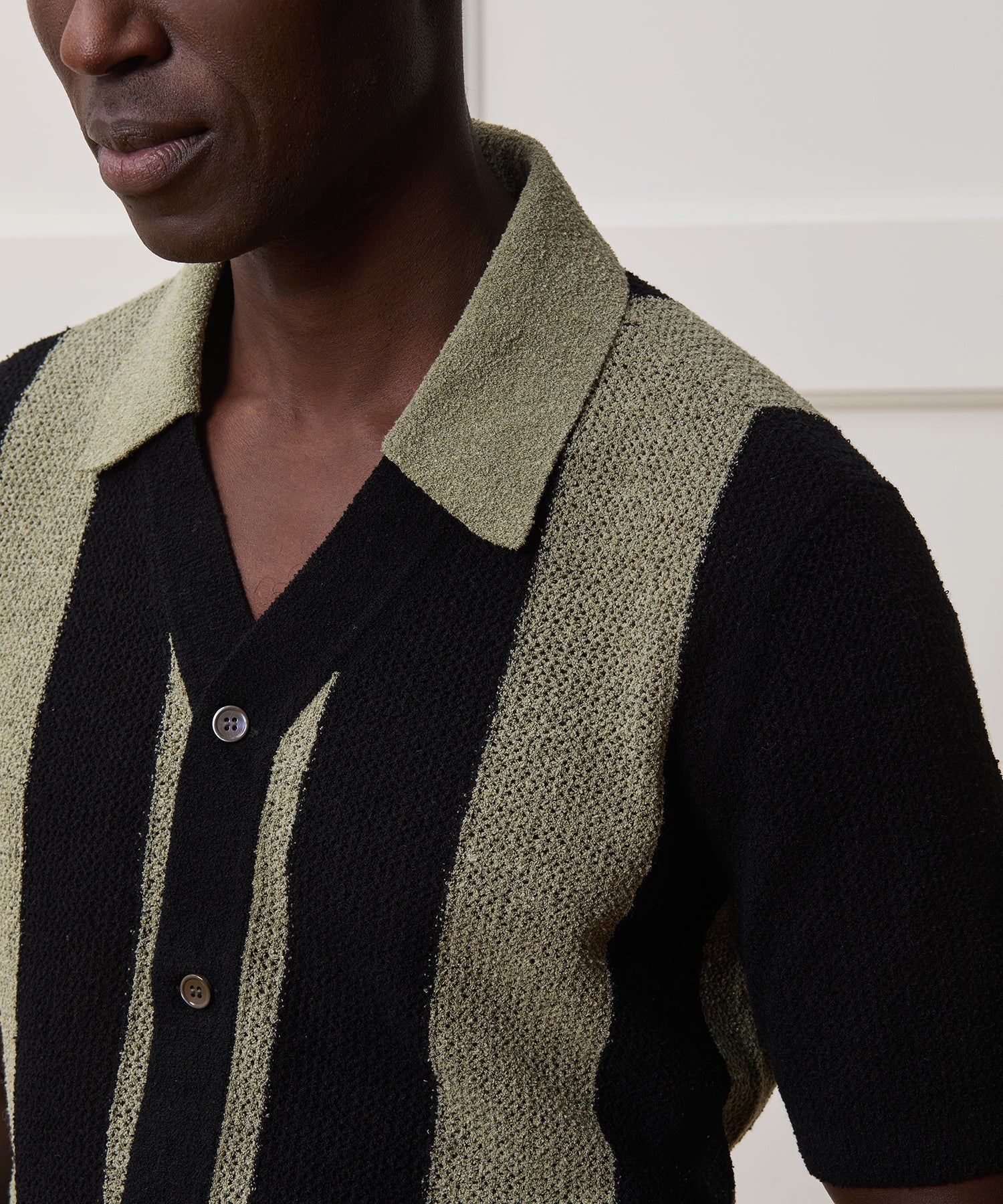 Cropped Boucle Sweater Polo - Image 4