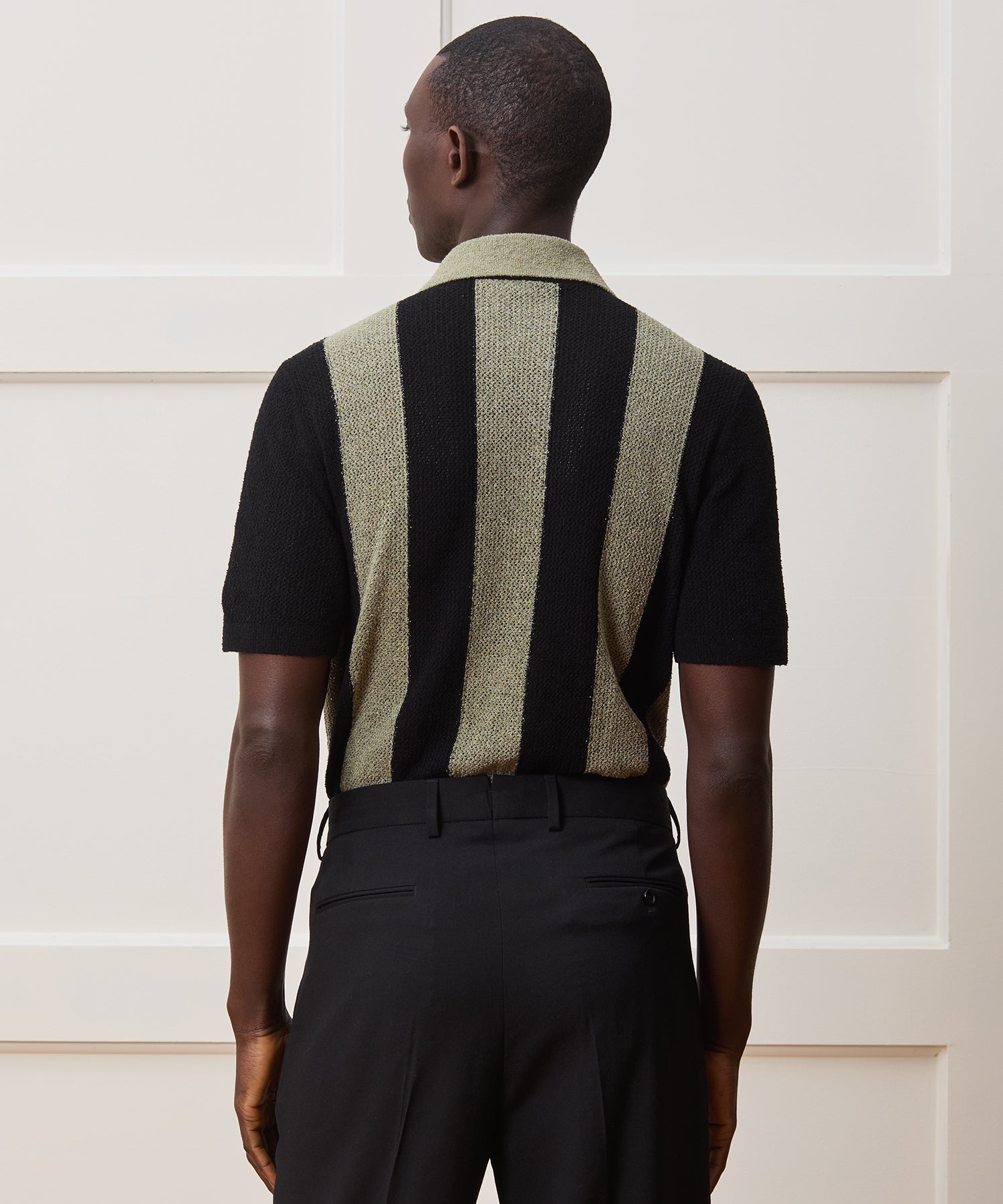 Cropped Boucle Sweater Polo - Image 5