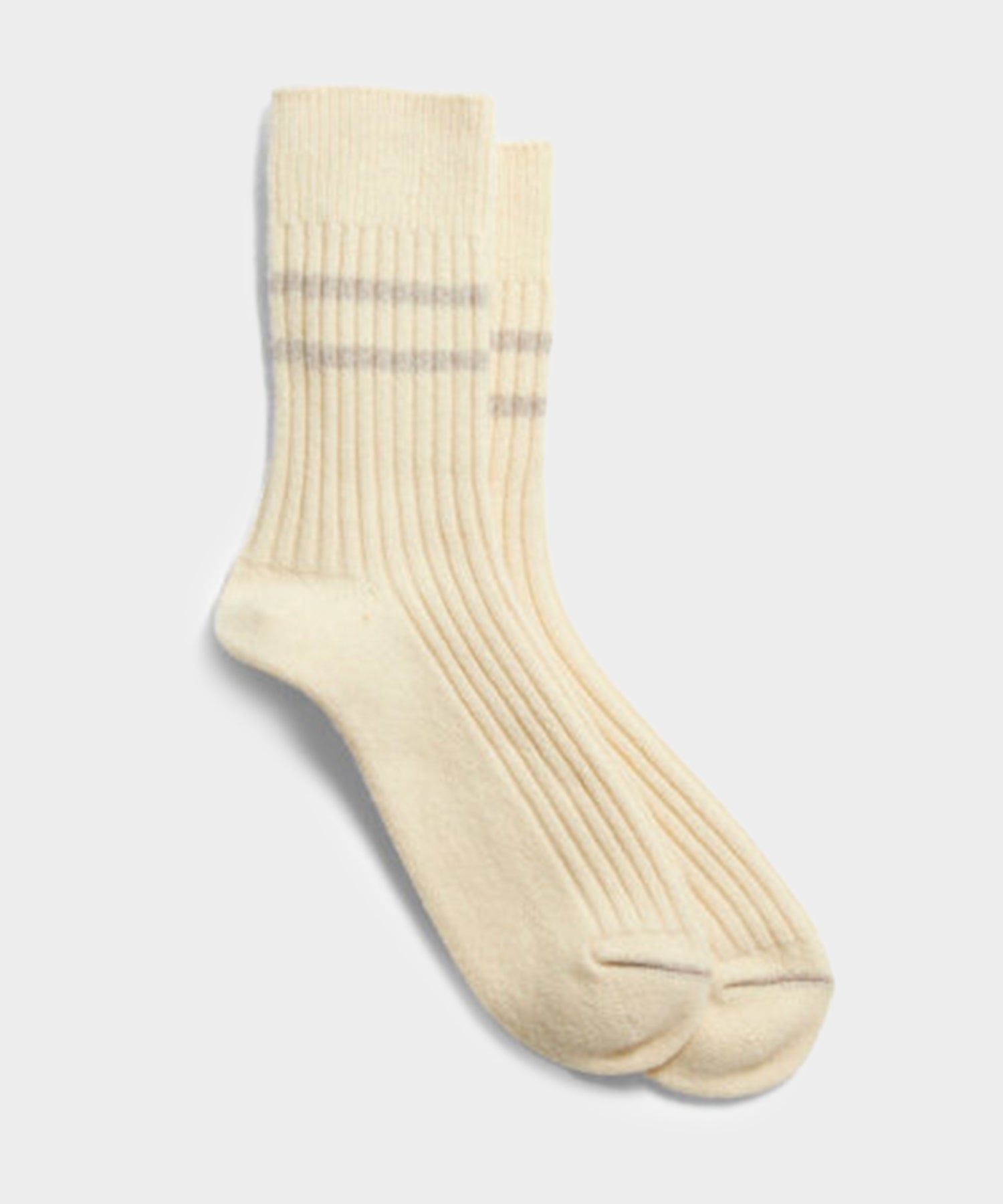 RoToTo Special Trio Socks in Off White / Grey - Image 4